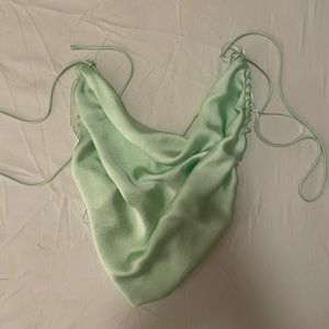 Zara mint green backless tie top. Tie strings in back
